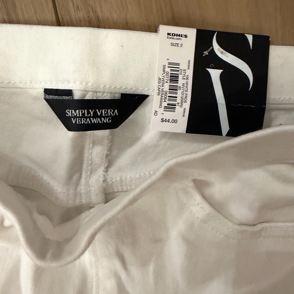 Simply Vera Vera Wang White Cropped Ponte Pants - Picture 3 of 5